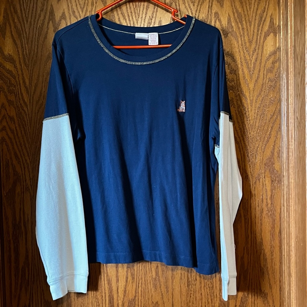 Xhilaration Sleepwear navy top with thermal sleeves-XXL